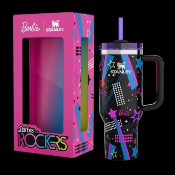 STANLEY x BARBIE 65th Anniversary 80’ ROCKERS Quencher 40oz & Barbie Rocker doll - Picture 6 of 16